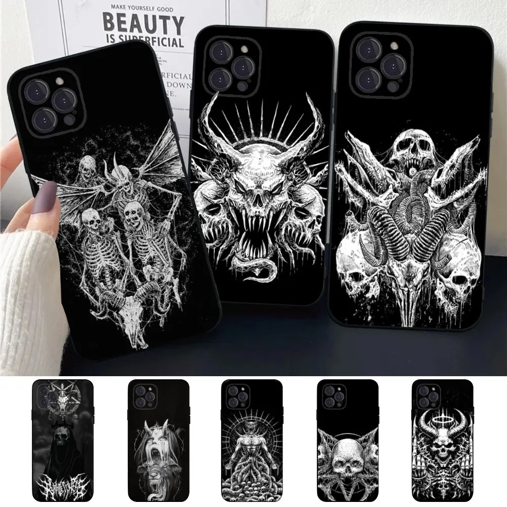 Чехол для телефона Сатанинский страшный череп Apple iPhone 15 14 13 12 11 XS XR X 8 7 Pro Max Plus mini