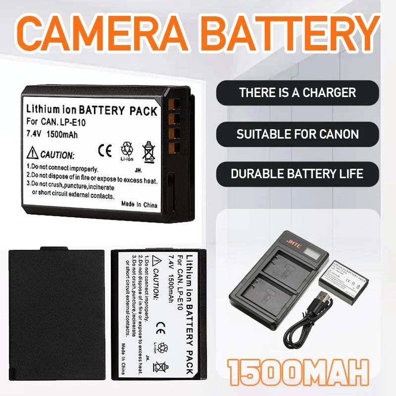 

Canon LP-E10 LPE10 LP E10 Camera Battery 1500mAh for Canon EOS KISS X50 X70 Rebel T3 T5 T6 1100D 1200D 1300D 2000D 4000D