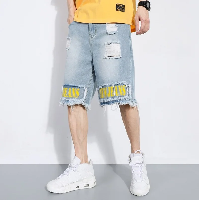 

New Men's 2022 Fashion Jeans Half Length Pants Mixed Color Casual Comfortable Korean Style Outdoor Daily Trip Sport Man Clothing