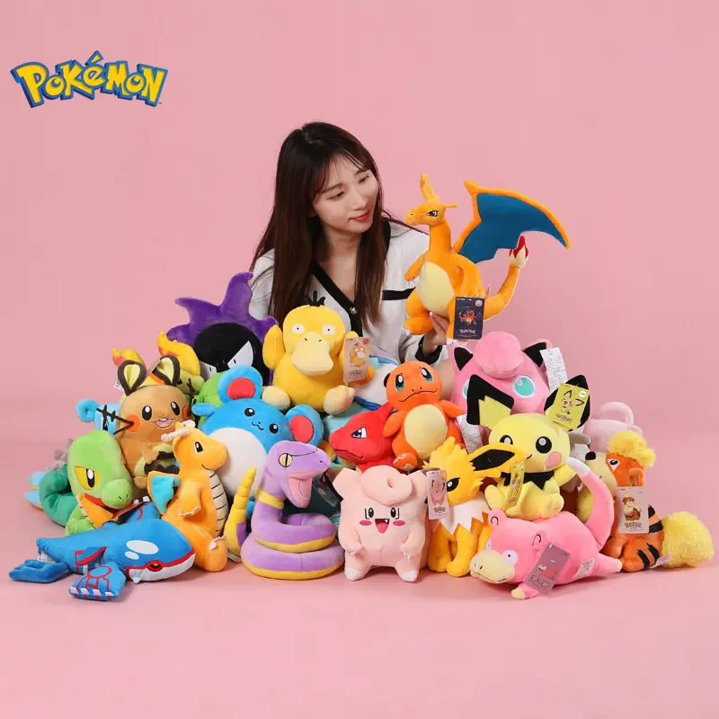 

20cm Pokemon Plush Pikachu Bulbasaur Charmander Squirtle Doll Stuffed Toy Psyduck Eevee Snorlax Gengar Jigglypuff Kids Gifts