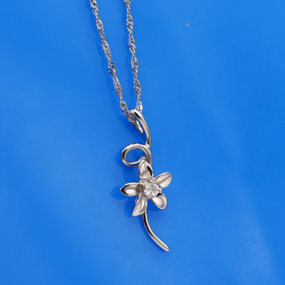 Модное ожерелье из чистого серебра 925 пробы с цветком ювелирные изделия колье