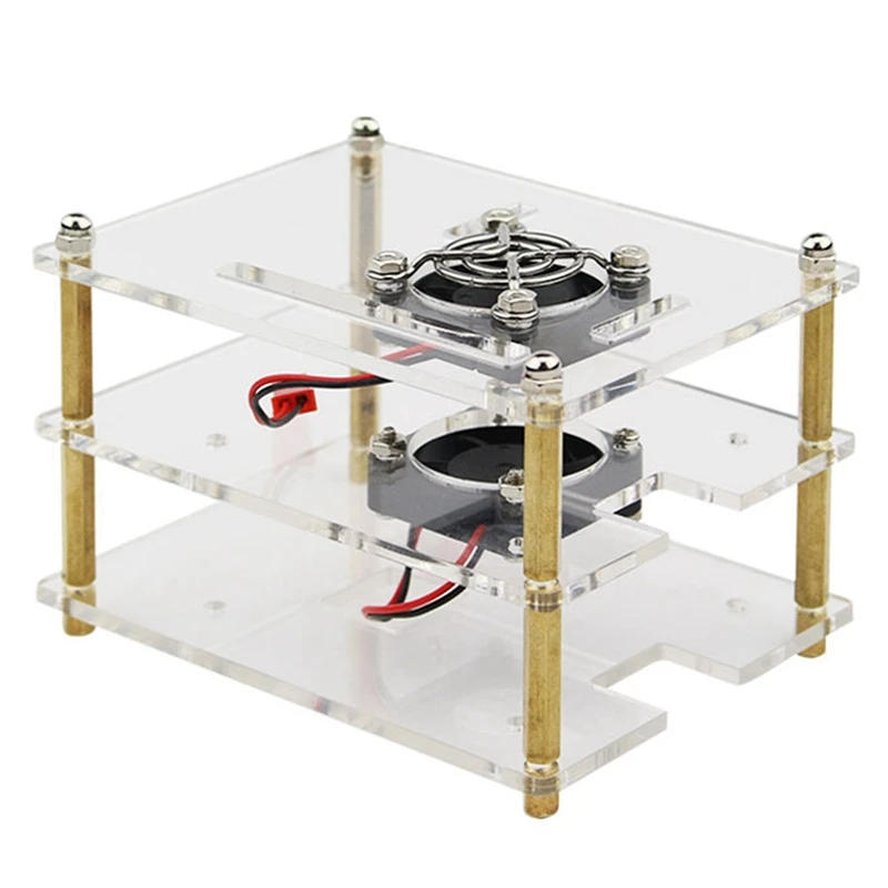 

Acrylic Case Clear Case Cover for Raspberry Pi + Cooling Fan for DIY Raspberry Pi 4/3B+/3