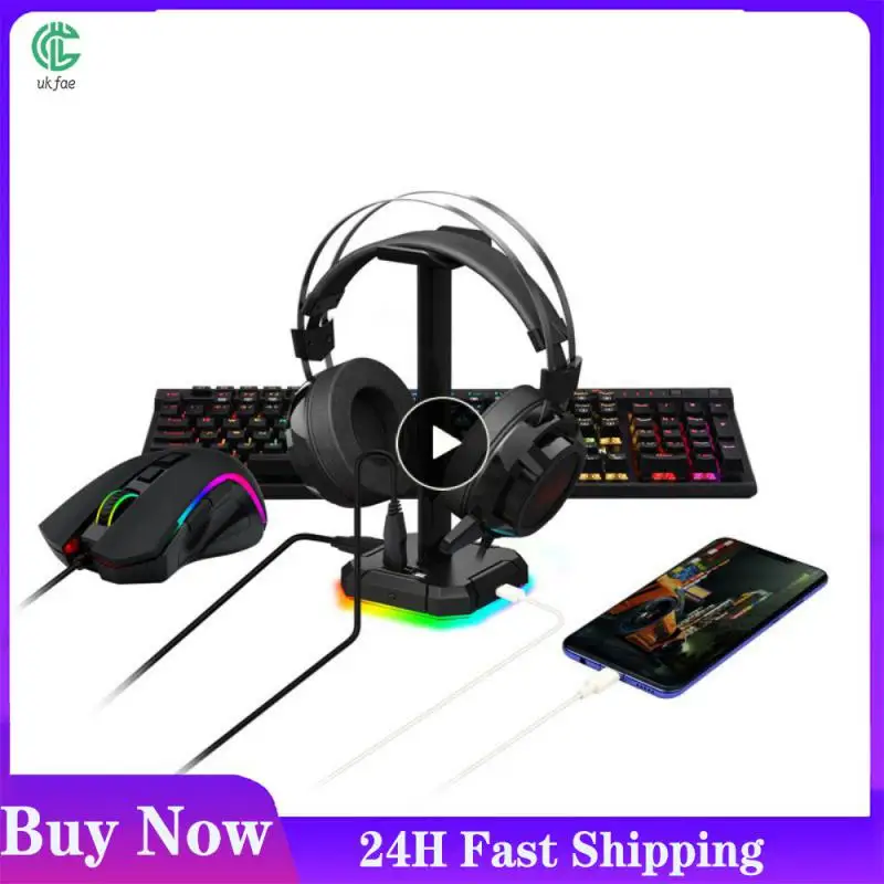 

Fingerprint Control Headset Desktop Stand Minimalistic Durable Gaming Headset Desk Bracket Aluminum Headset Accessories Solid