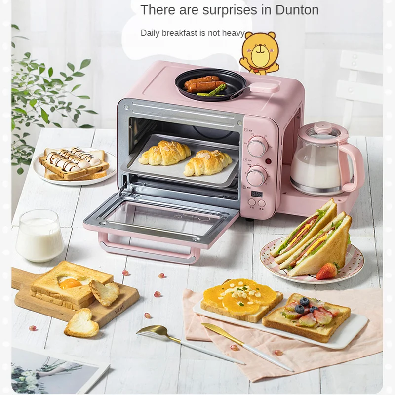 Multifunction 3 In 1 Breakfast Machine 8L Electric Mini Oven Coffee Maker Eggs Frying Pan Household Bread Pizza Oven Grill