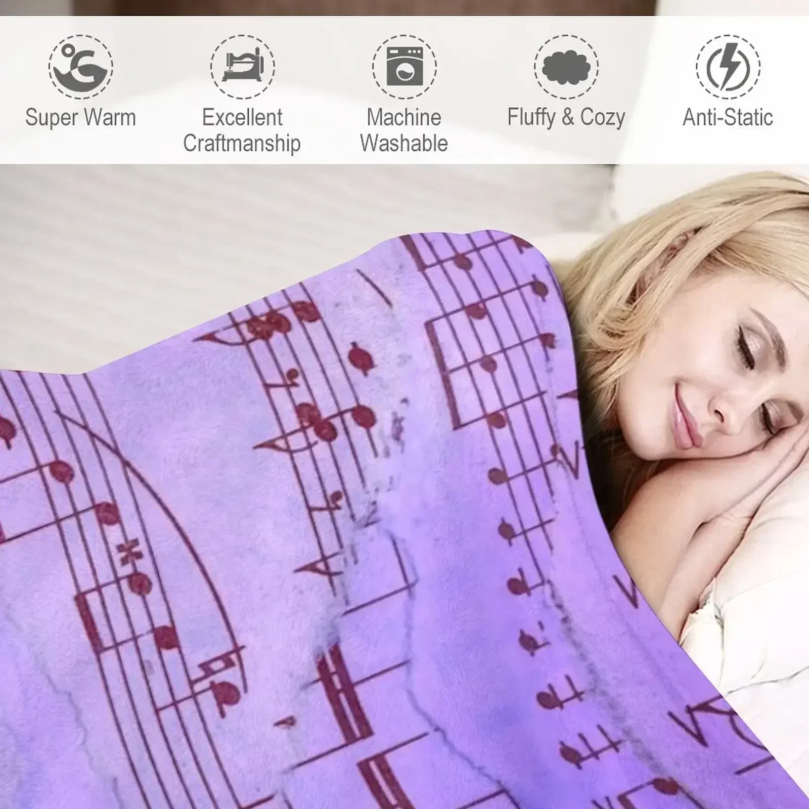 Синий лист Музыка на бумаге Одеяло Мачете Дизайнерские идеи подарков день