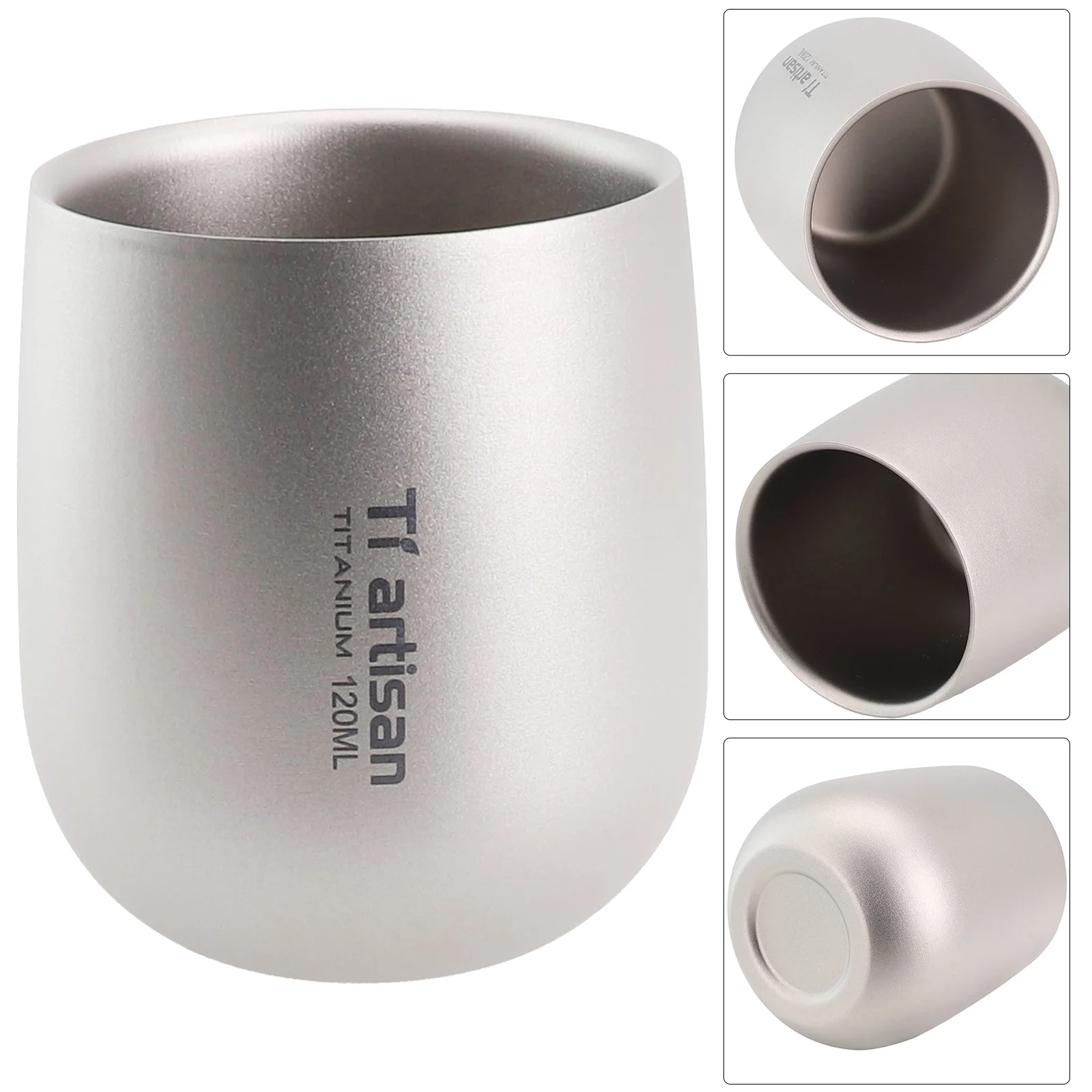 

120ml Titanium Double Wall Camping Mug 2-Layer Beer Coffee Tea Water Cup Tea Cup Mug For Outdoor Camping Hiking Backpacking