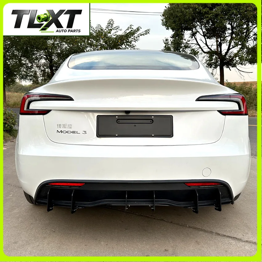 Фото TLXT Подходит для Tesla Model 3 2023+ (рестайлинг), задний спойлер, модификация заднего крыла. №2