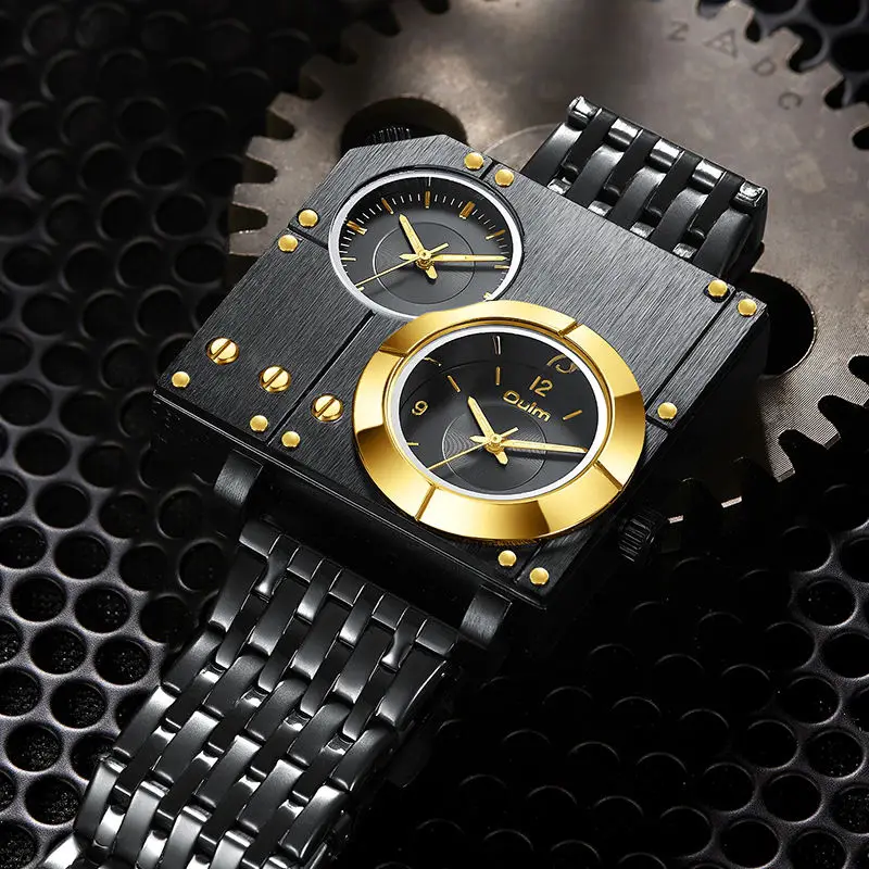 

2022 Brand New Oulm Quartz Watches Men Military Waterproof Wristwatch Luxury Cool Stainless Steel Male Watch Relogio Masculino