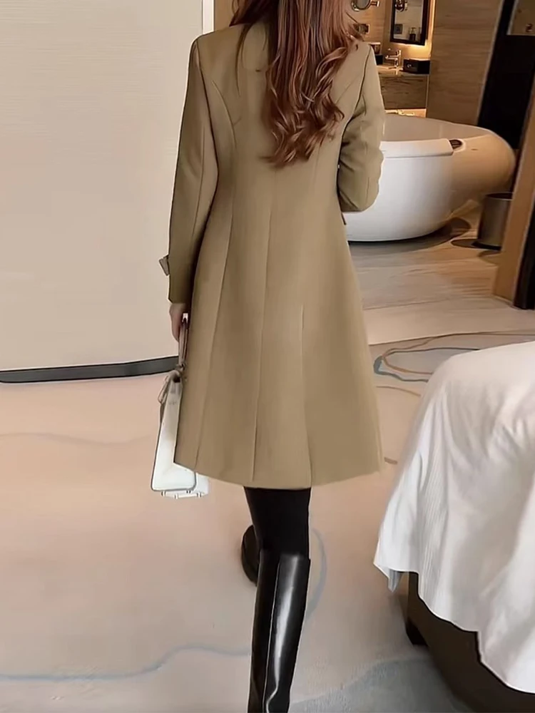 Повседневный плащ верхняя одежда женский средней длины осенний раний 2024 модное