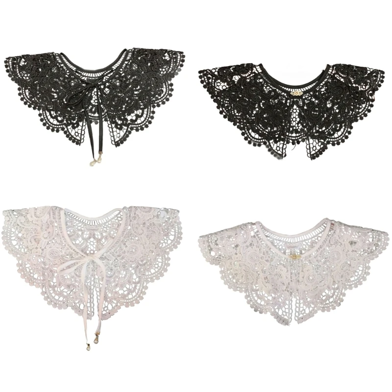 

449B Dickey Collar Embroidery Collar Lace Collar Detachable Collar For Women dress False Collar Shoulder Wrap Sweater Collar