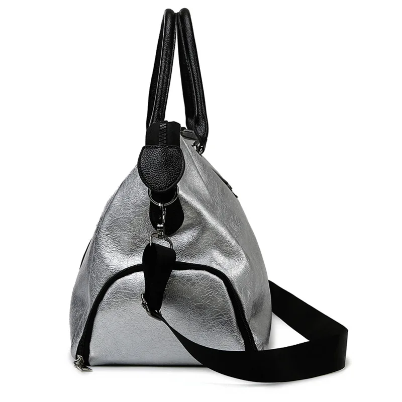 Large capacity foldable travel bag for women sport gym bag large capacity travel golf bag leather carry-on tote weekend bags