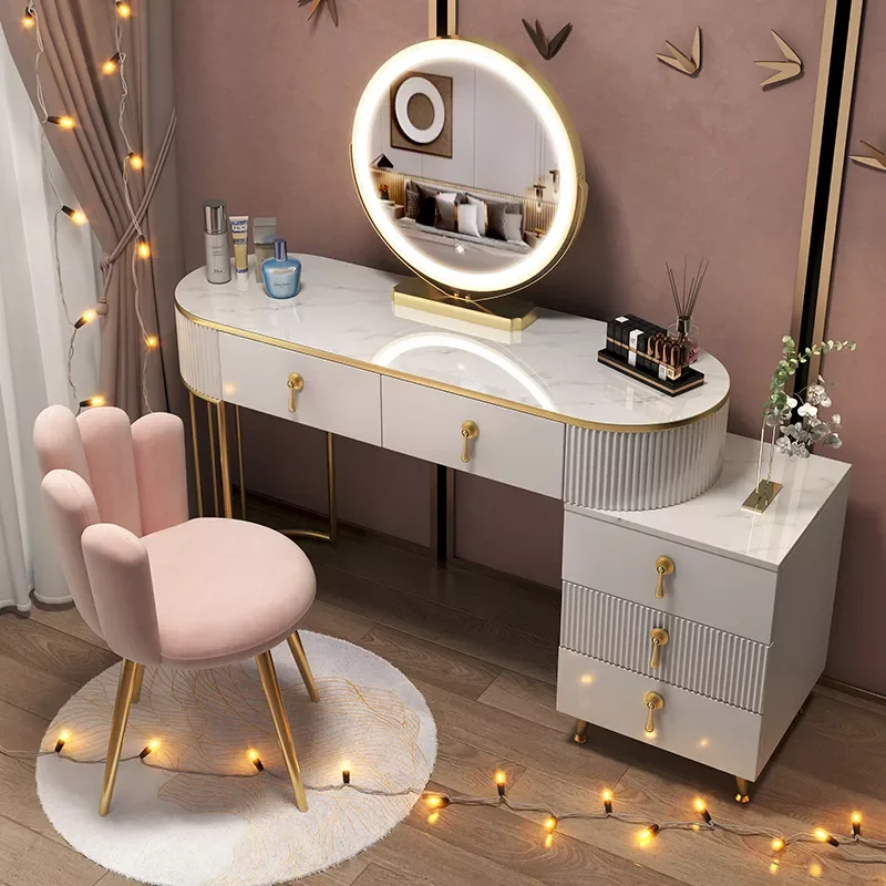 

Modern Luxury Dressing Table Small Bedroom Smart Mirror Dressing Table Beauty Salon Dressing Room Bedroom Furniture with Drawers