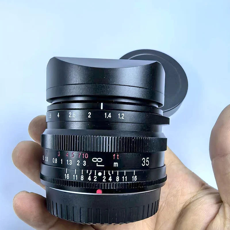 Фото Металлическая квадратная байонетная бленда, совместимая с VOIGTLANDER NOKTON 35 мм F1.5 23 мм F1.2 В комплект входит крышка №4