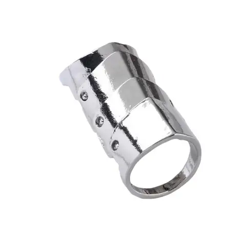 Длинное двойное кольцо унисекс в стиле панк с 4 шагами и полным пальцем на шарнирах