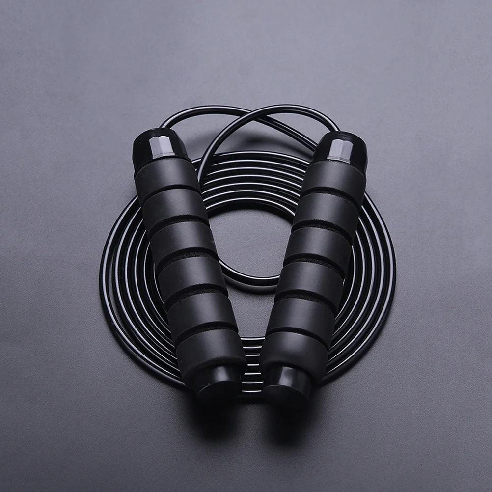 

Fitness Jump Rope Thicken Rubber Wire Jump Rope Comfortable Handle Rope Jumping Workout for Women/Men Exercise (Black)