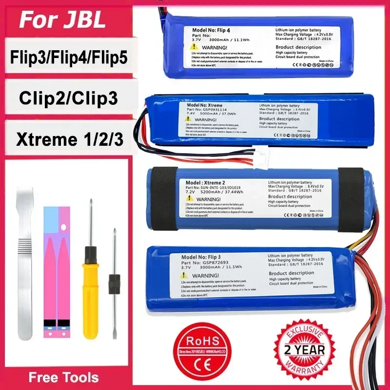 Сменный аккумулятор для JBL Charge Flip Clip Xtreme 2 3 4 5 Flip3 Flip5 Clip2 Clip3 Xtreme2 GSP 0931134