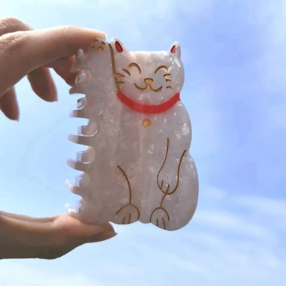

Muweordy New Fortune Cat Hair Clips Acetate Claw Clip Cute Animal Hair Clip Popular Hair Catches Ins Same Hair Accessories