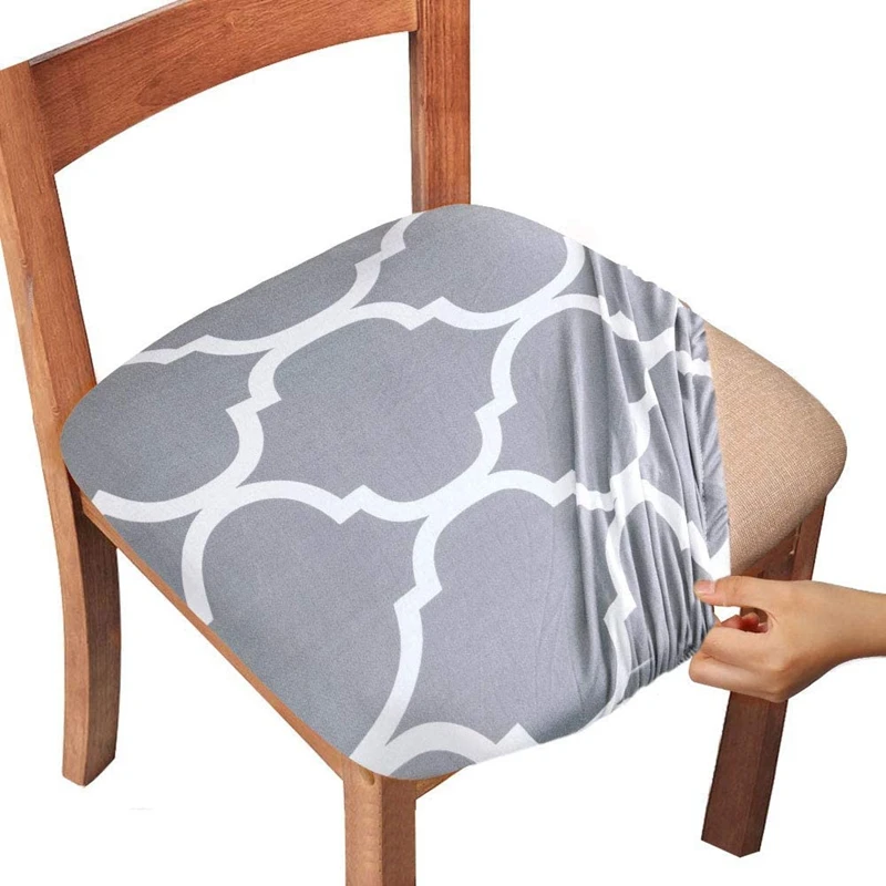 

4 Pcs,Chair Seat Covers,Dining Room Chair Seat Covers with Ties,Stretch Printed Chair Covers Protectors for Chairs
