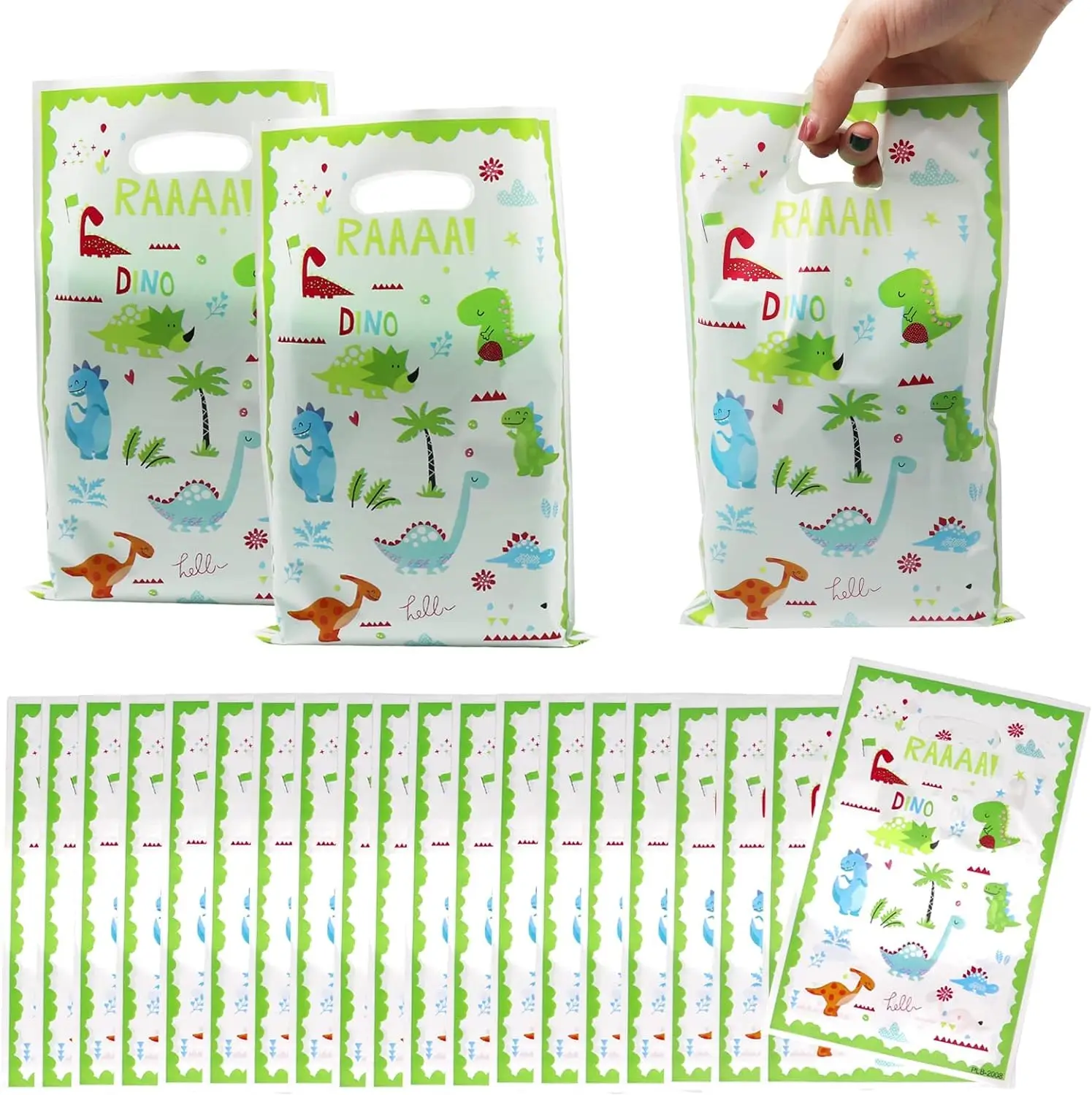 

40/30/20/10 шт., подарочная сумка с динозавром, украшение для вечеринки в честь дня рождения, сумка с ископаемой ручкой в ​​виде динозавра, упаковка для печенья, товары для детской вечеринки