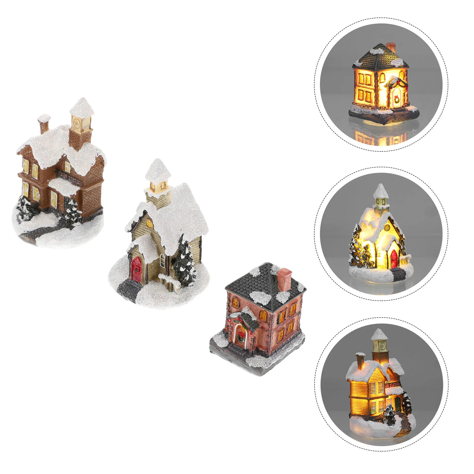 

Micro Luminous House Decor Christmas Desktop Adornment Chic Resin Craft