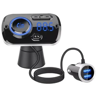 car fm transmitter compatible 5 0 mp3 player radio adapter 2 1a usb quick charger 3 0 handsfree car kit