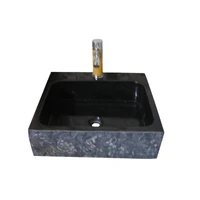 square marble sink black balcony washbasin internal polishing natural face marble wash basin for home living