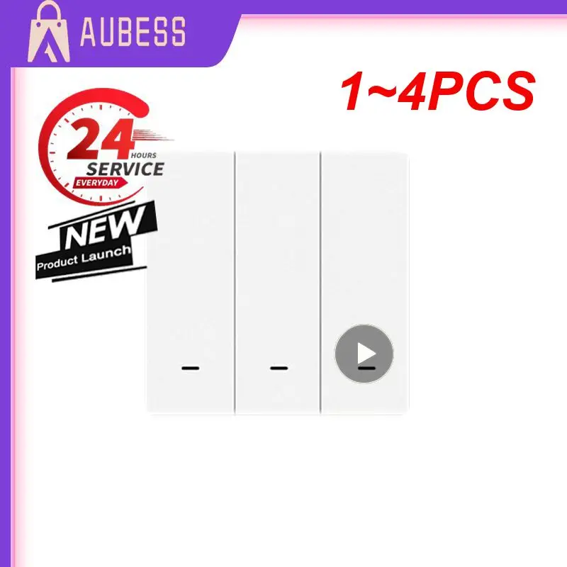 

1~4PCS WiFi Smart Wall Light Switch RF433 Push Button Transmitter Smart life Tuya App Remote Control Works with Alexa Google