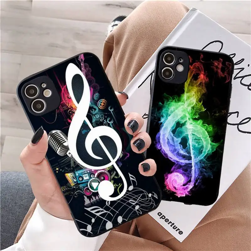 

Music notes art design Phone Case For iphone 12 11 13 7 8 6 s plus x xs xr pro max mini shell