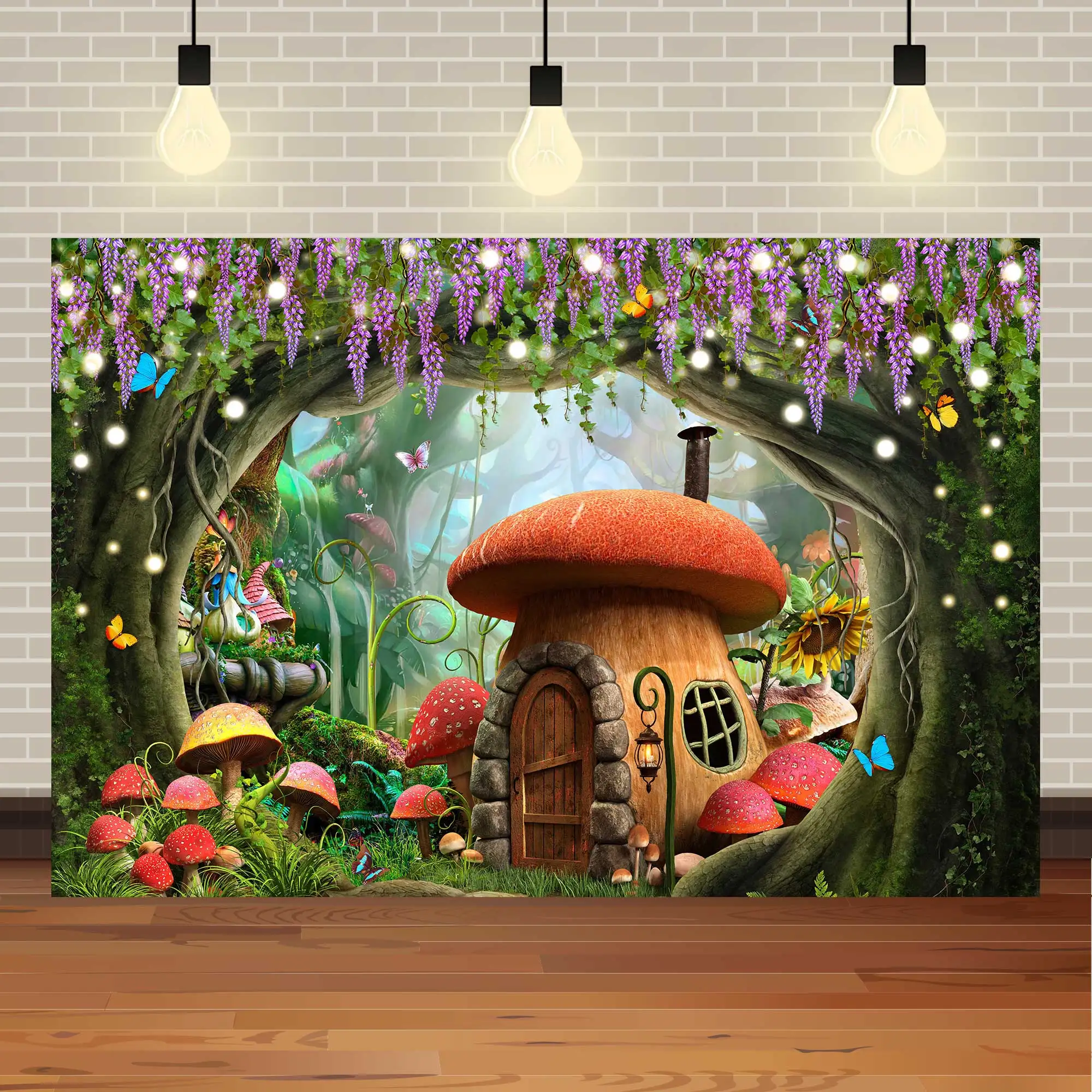 

Фон NeoBack мечтательный лес сказка замок и грибы Страна Чудес джунгли малыш День рождения Свадьба Фотография фон