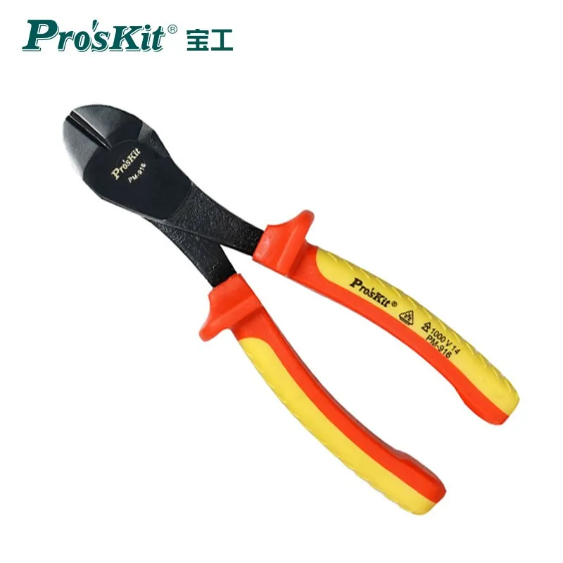 

Режущий зажим Pro'skit для кабеля высокого напряжения, изолированный режущий инструмент, режущий скошенный конец, ручные инструменты