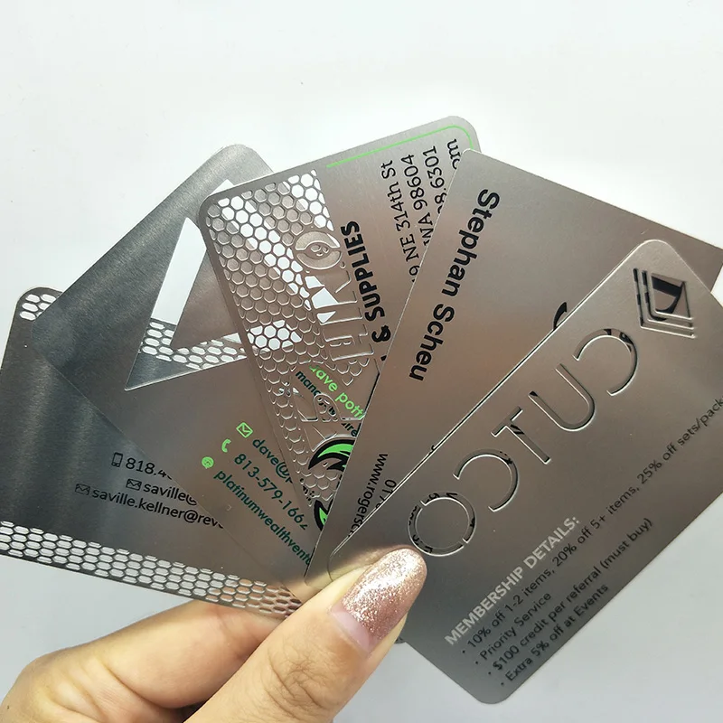 metal business card Free design customized  stainless steel metal  visiting card  for souvenir