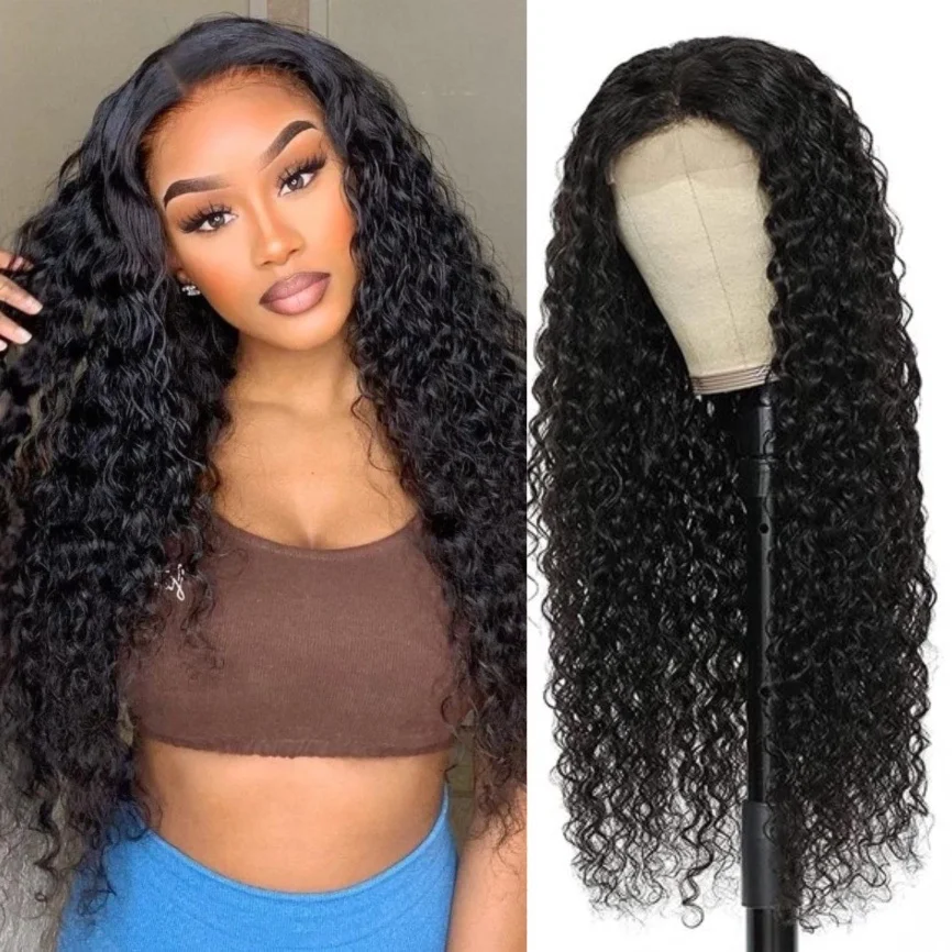

Synthetic Kinky Curly Jerry Curly Lace Wigs Wigs For Women Deep Curly Natural Hairline Black Wig Pre Plucked Heat Resistant Wig