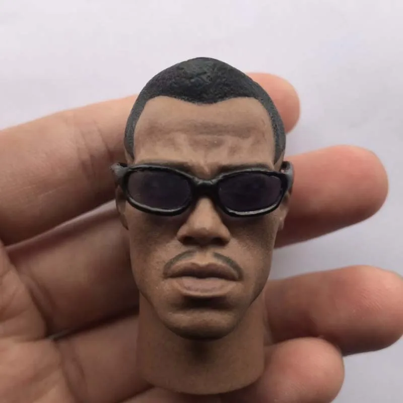 

1/6 Scale Blade Warrior Head Sculpt Wesley Snipes Head Played with Glassess Fit for 12in Action Figure Toy