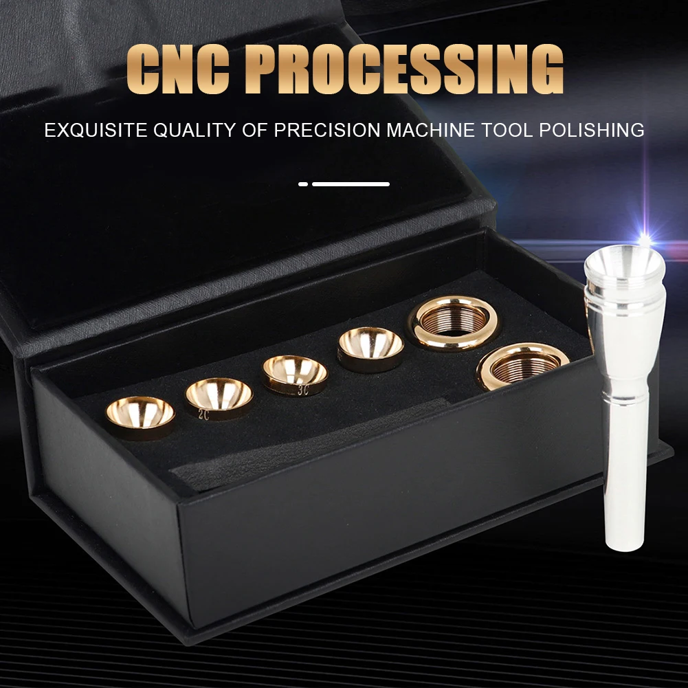 

Gold Plated No. 7 Head 3C 3B 2C 2B Trumpet Mouthpiece Set Trumpet Mouthpiece Exercise Kit Trumpet Instrument Accessories
