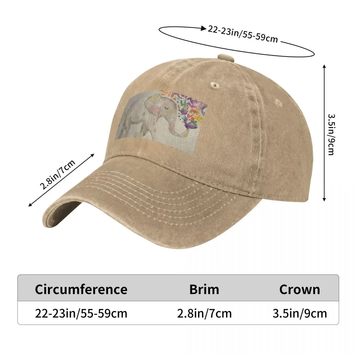 SLB Designs Happy Elephant Baseball Cap Uv Protection Solar Hat Trucker Ball Men's Luxury Women's