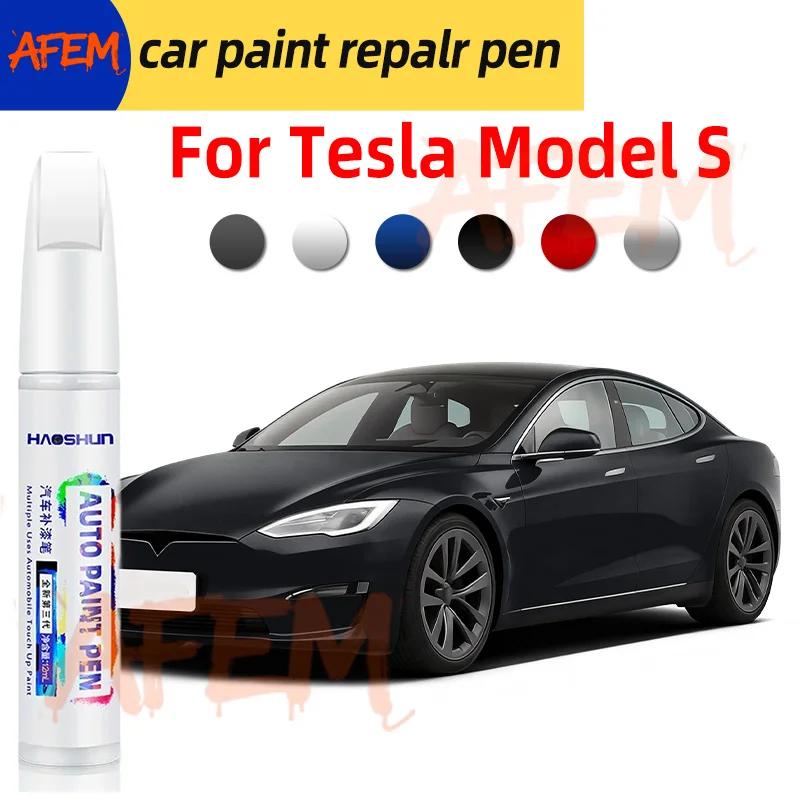 Фото Карандаш для подкраски автомобиля Tesla Model S, аксессуары для ремонта царапин, черный цвет №1