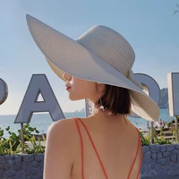 holiday sun protection seaside beach upf50 wide brim ladies roll up cap womens sun hats foldable sun straw hat