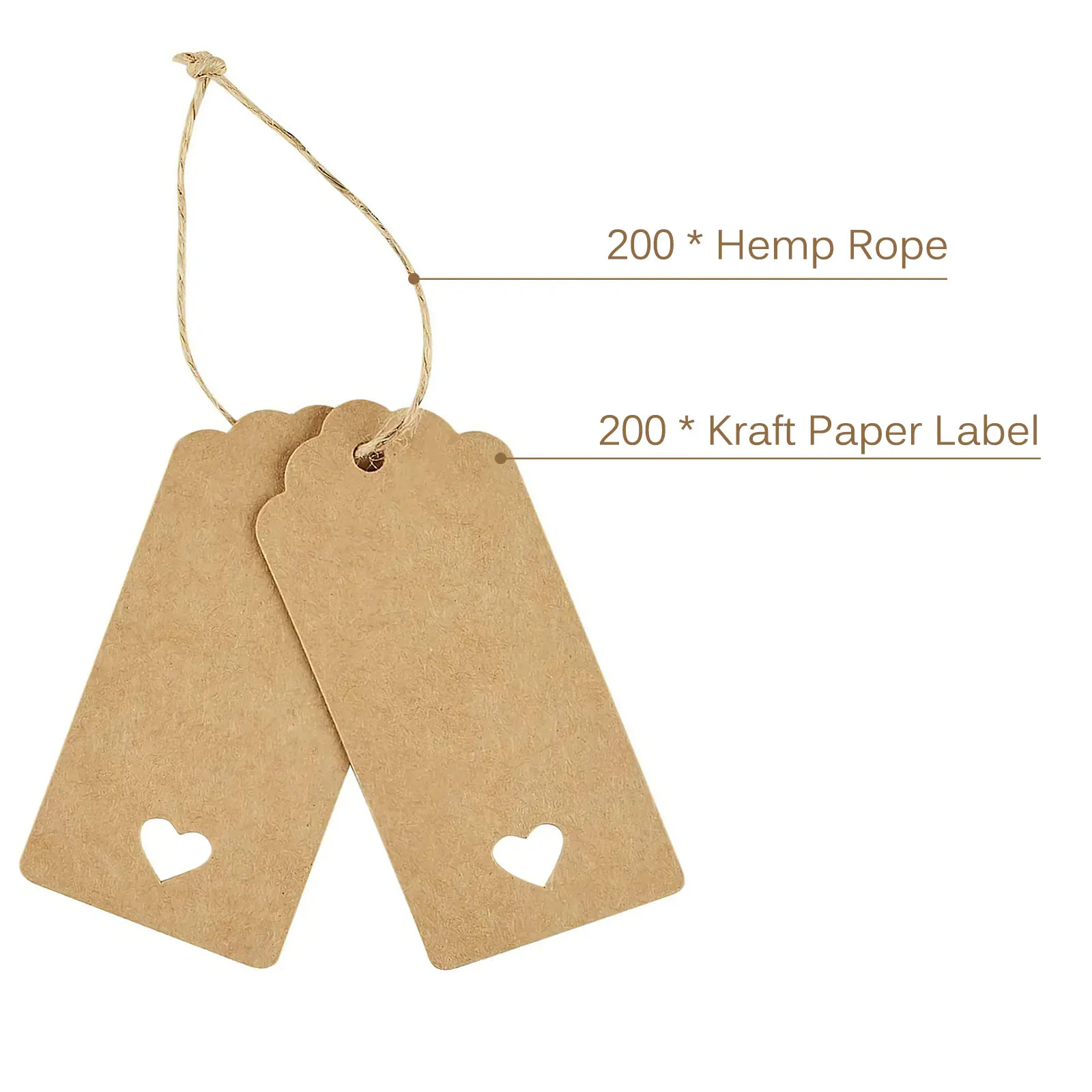 

200 шт. «сделай сам», бирки из крафт-бумаги, подвесная бирка для карт, свадебная бирка для банкнот, бирка из крафтовой бумаги, с 200 шт. пеньковой ...