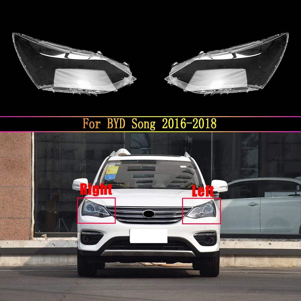 

Car Front Transparent Headlight Cover For BYD Song 2016 2017 2018 ​Auto Lampshade Head Lamp Light Shell Glass Lens Housing Case