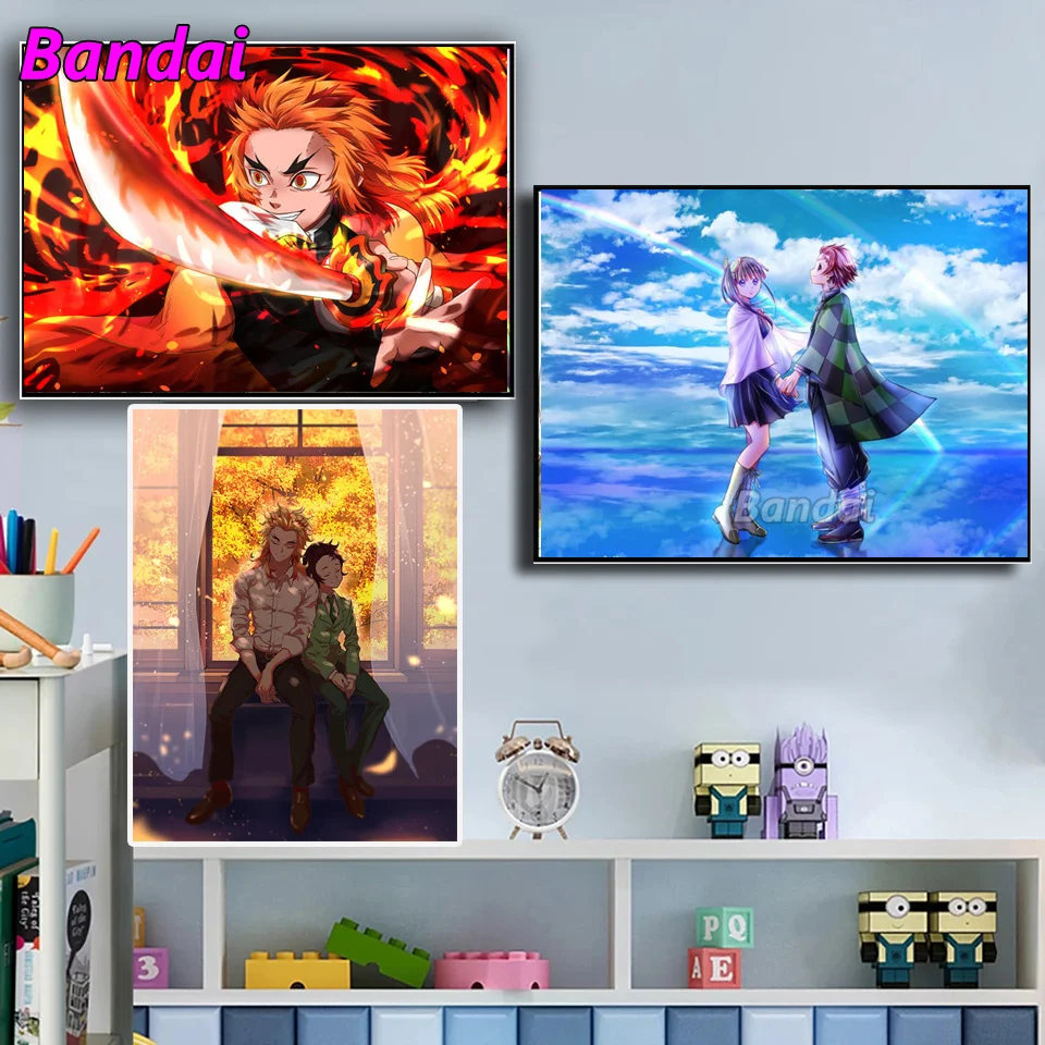 

Алмазная живопись 5d "сделай сам", мультяшное аниме, убийца демонов, камадо, танджиро, незуко, алмазная вышивка, вышивка крестиком, искусство, ...