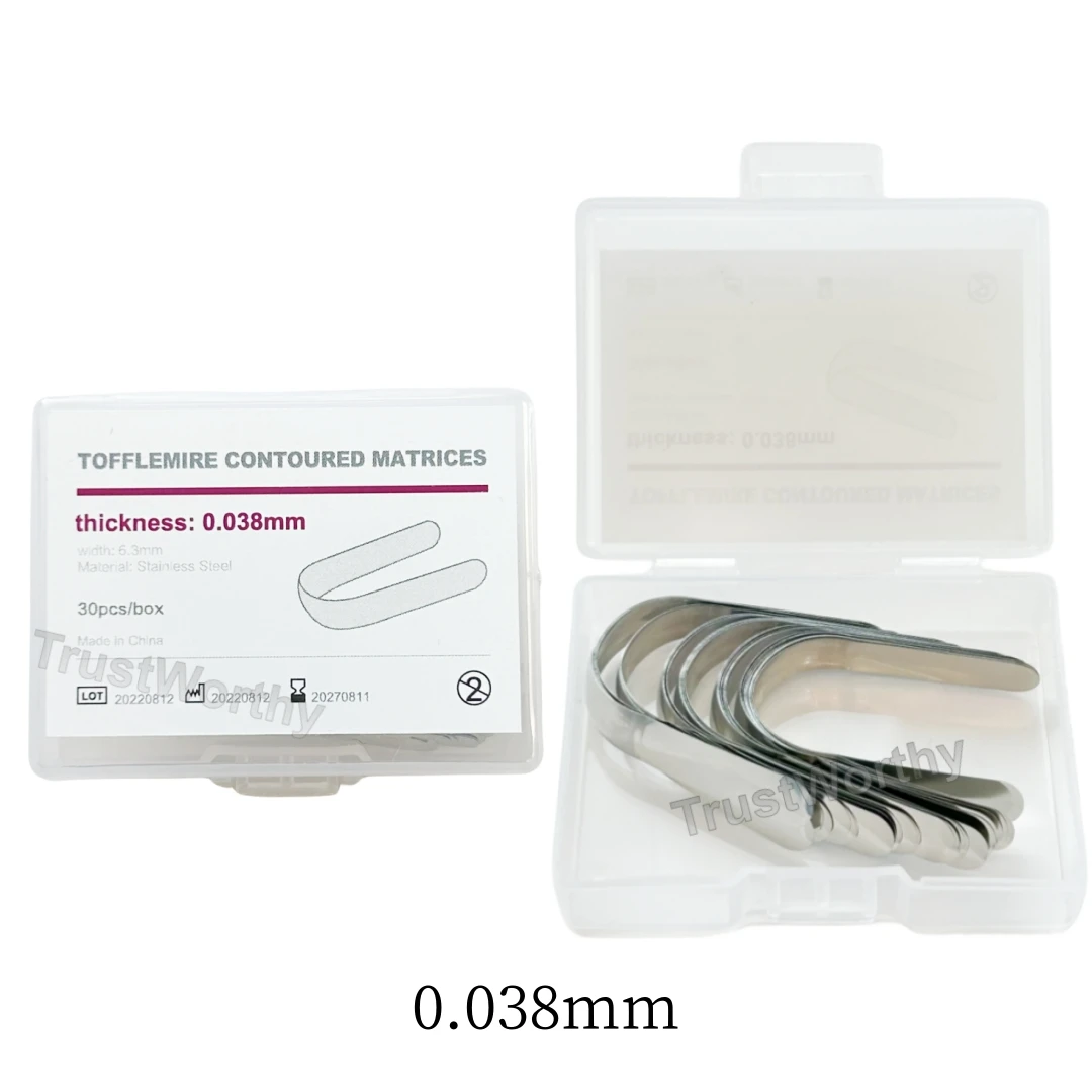 0 038 мм стоматологические Контурные матрицы Tofflemire матричные ленты из нержавеющей