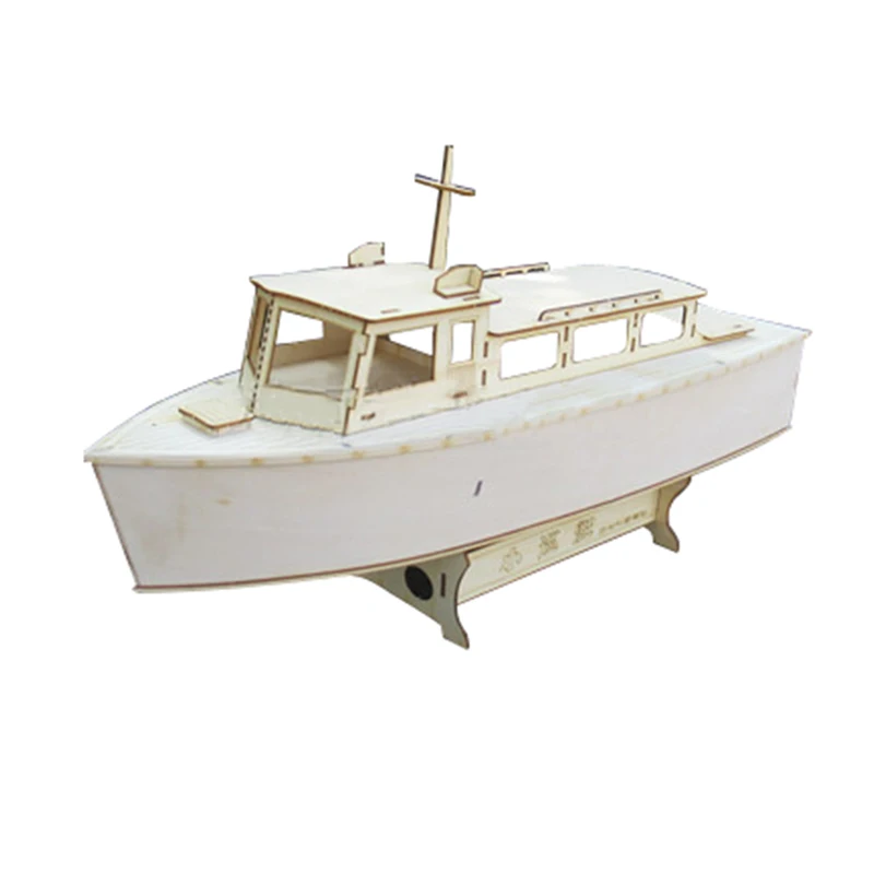 

DIY Handmade Wooden Boat Model Assembly Kit Electric Remote Control Boat Small Patrol Boat Model Kit