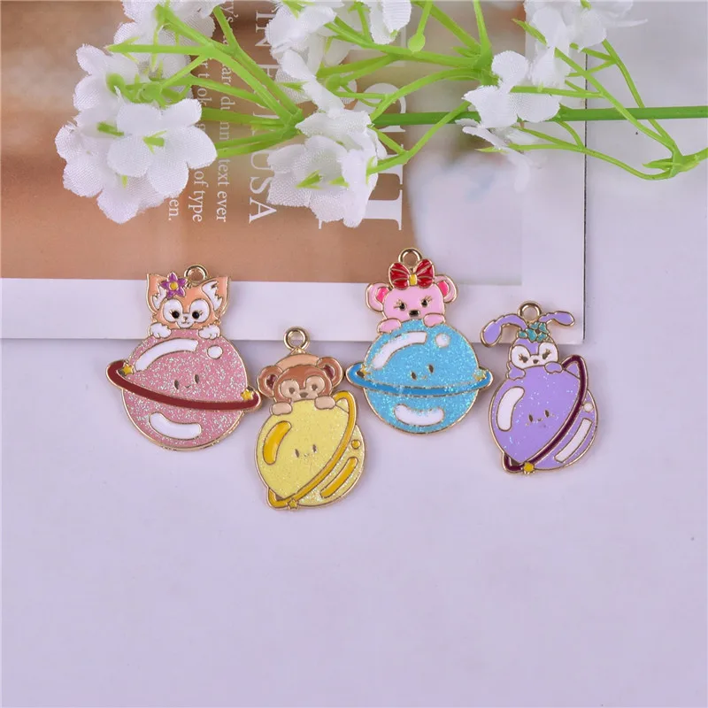 

10 шт., эмалевые Подвески в виде планеты