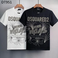 new dsquared2 cotton trend round neck couple short sleeve shirt hot drill fashion top dt951
