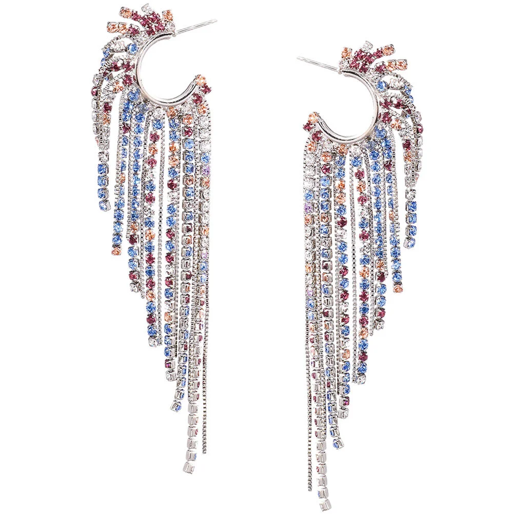 

Drop Earrings Dangle Beaded Women Long Dangling Statement Big Sparkly Jewelry Pearl