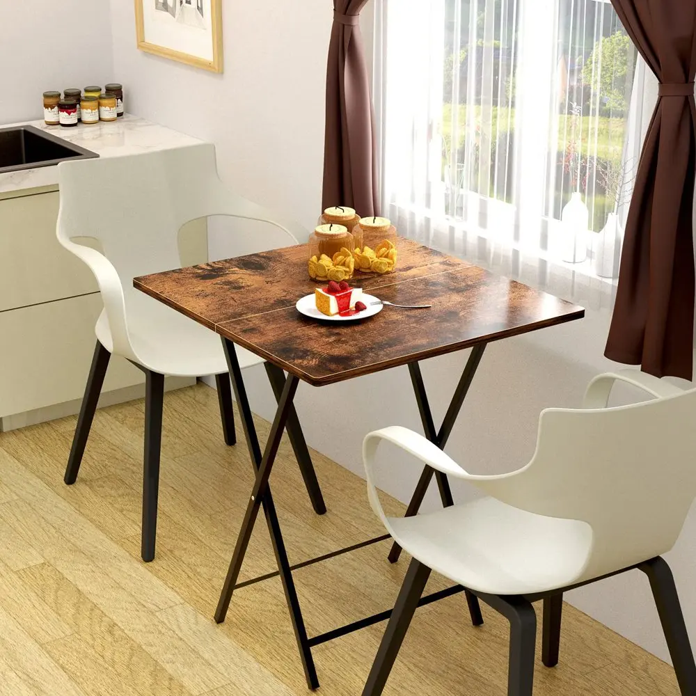

Foldable Tray Table Industrial Dinner Table Portable Snack Camping Folding Table, 21.89" x 23.47" x 26.38"