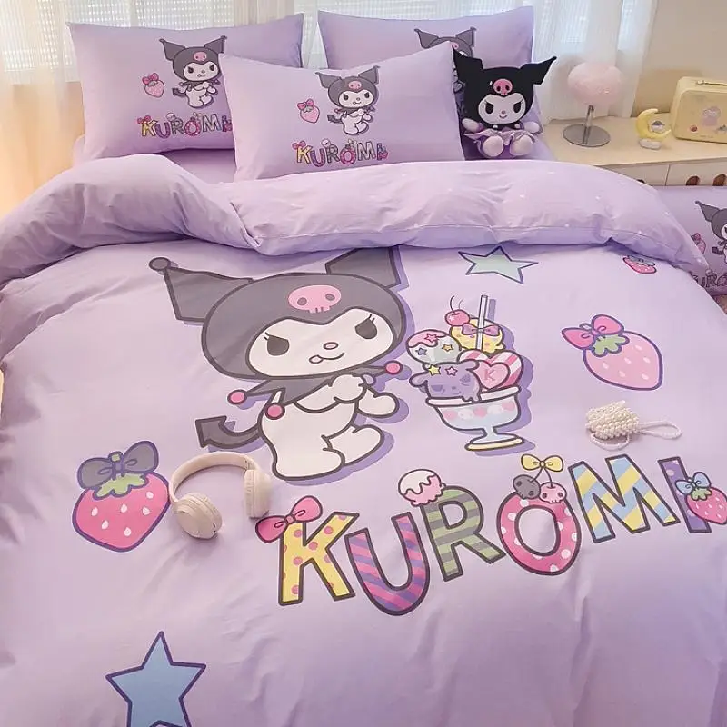 Фиолетовый комплект пододеяльников Куроми постельного белья с героями