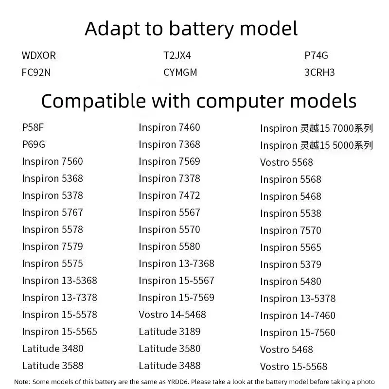 Фото Подходит для ноутбуков Dell WDXOR 7460, 7560, 7472, 5565, 5468, 5368, 7570. №2