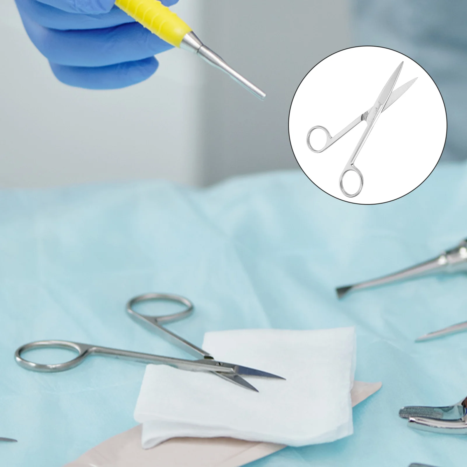 

14CM Stainless Steel Scissors Medical Operating Dissecting Straight Scissors Supplies Nursing button