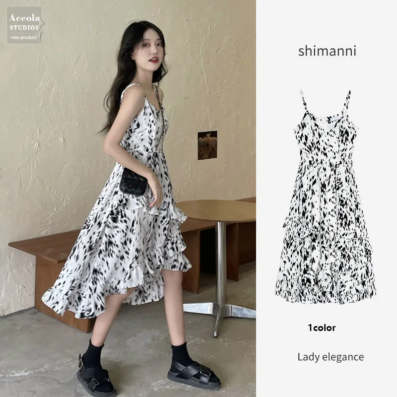 

Женское длинное платье во французском стиле, летнее платье с принтом в виде разбитого цветка